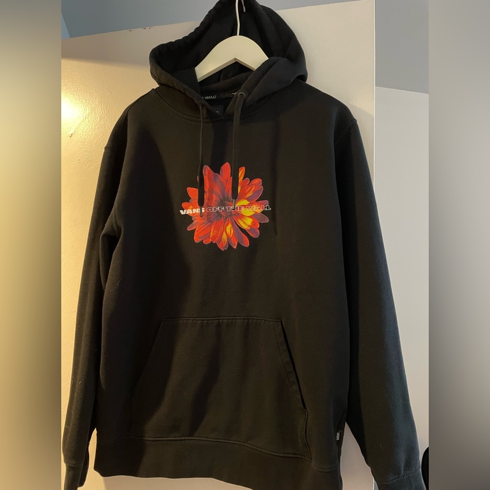 Vans Black Blooming Pullover Hoodie Size M